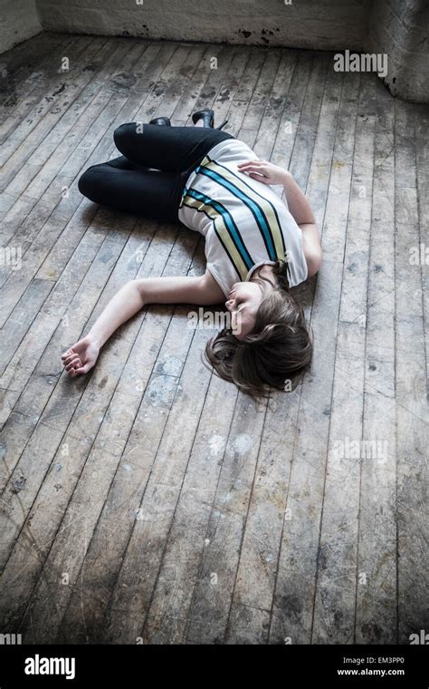 Dead Woman On The Floor Stock Photo Alamy