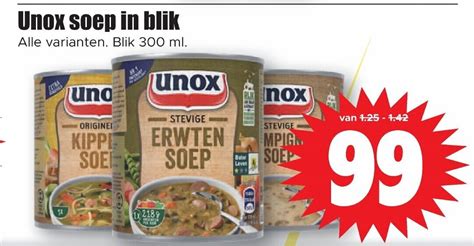 Unox Soep In Blik 300ml Aanbieding Bij Dirk