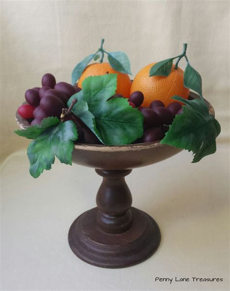 Vintage Pedestal Fruit Bowl Wood Footed Bowl 1960 S Country