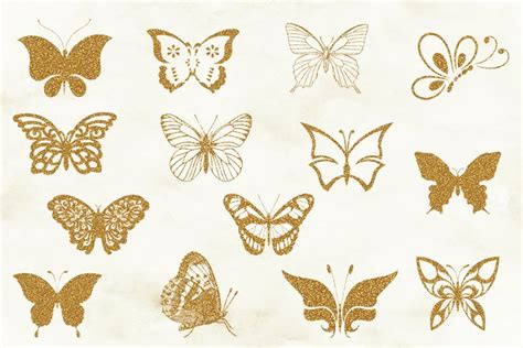 Butterfly Clipart, Glitter Butterfly (1152645)