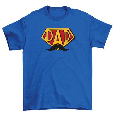 Super Dad Mustache T Shirt Best Dad Fathers Day Mens Tee