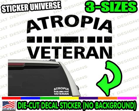 Atropia Veteran Vinyl Car Window Decal Bumper Sticker Army War Game ...