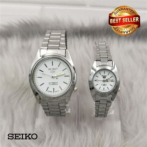 Seiko 5 21 Jewels Automatic Movement White Dial Silver Stainless Steel