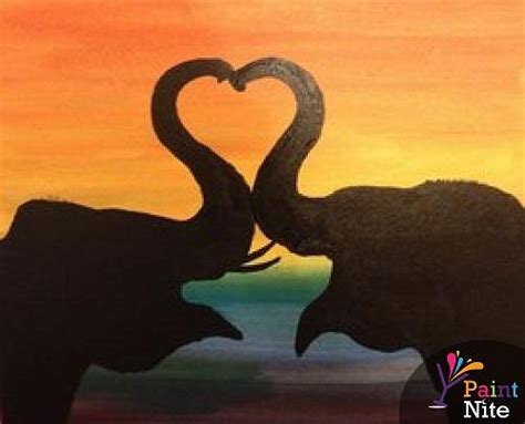 Paint Nite: Elephant Silhouette Love