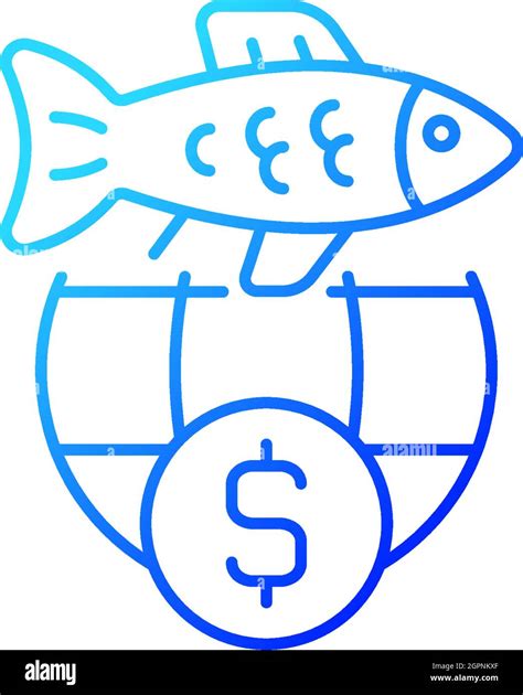 International Fisheries Trade Permit Gradient Linear Vector Icon Stock