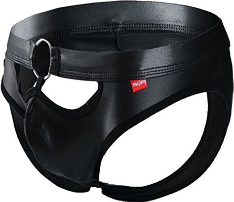 Buy Onefit Men Patent Leather Holes At Front Crotchless Bikini Briefs Sexy Underwear Online At