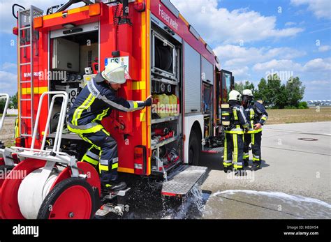 Germany Munich Airport Fire Brigade Fire Fighters Protective