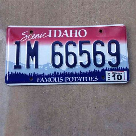 Embossed Idaho License Plate, Used