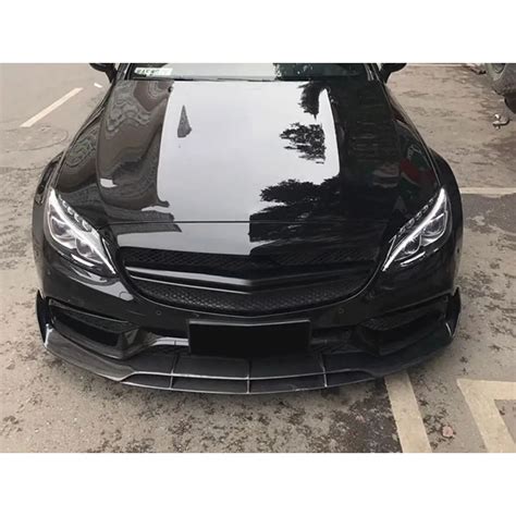 C Class Carbon Fiber Front Bumper Lip Spoiler For Mercedes Benz W205