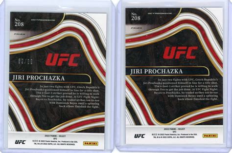 Panini Select Ufc Jiri Prochazka Blue Red Disco No