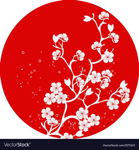 Modern japanese cherry blossom template Royalty Free Vector