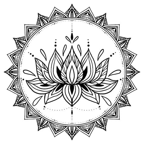 premium vector hand drawn mandala lotus flower drawing
