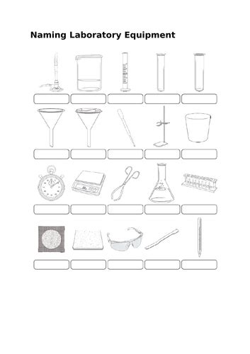 Laboratory Equipment Worksheets Teaching Resources