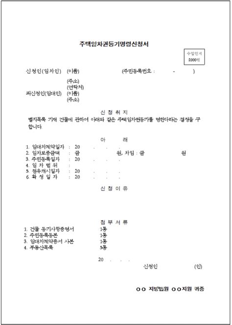 임차권등기명령 신청 방법 효력 전세보증금 돌려받는 방법