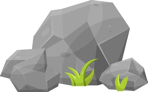 Rock stones and boulders in cartoon style 8499974 PNG