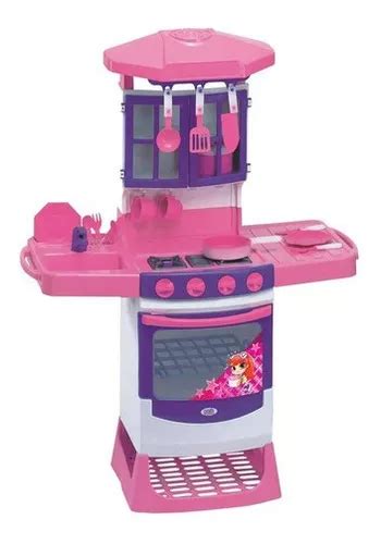 Cozinha Infantil Magica Completa Pia E Fogão Magic Toys Cor Rosa