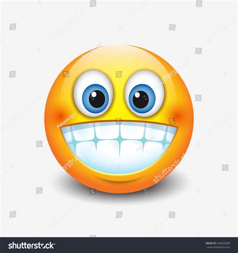 Cute Smiling Grinning Emoticon Showing Teeth Royalty Free Stock