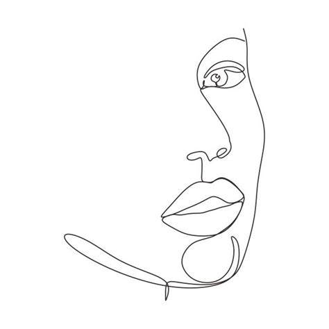 Continuous One Line Drawing Of Abstract Face Minimalism And Simplicity