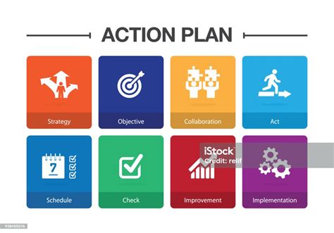 액션 플랜 Infographic 아이콘 세트 0명에 대한 스톡 벡터 아트 및 기타 이미지 0명 검색 엔진 경영자 Istock