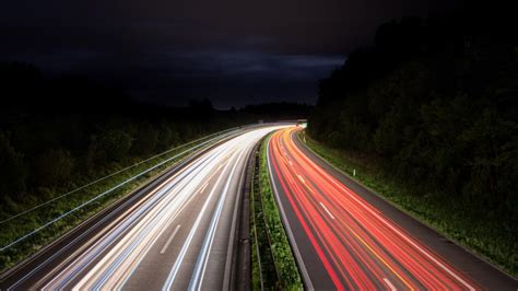 Highway traffic light trails - Long Exposure Photography - backiee