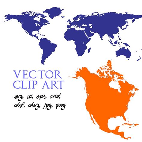 World Map Vector, Map of the World SVG, Silhouette, Svg, Dxf, Eps, Ai ...