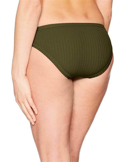 Seafolly Women 27s Inka Rib Hipster Bikini Bottom Swimsuit Dark Olive 8