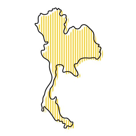 Premium Vector Stylized Simple Outline Map Of Thailand Icon