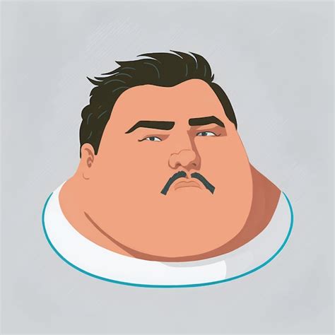 Premium Vector Man Fatty Face Overweight Concept Of Bad Eating Habits Gluttony Obesity And