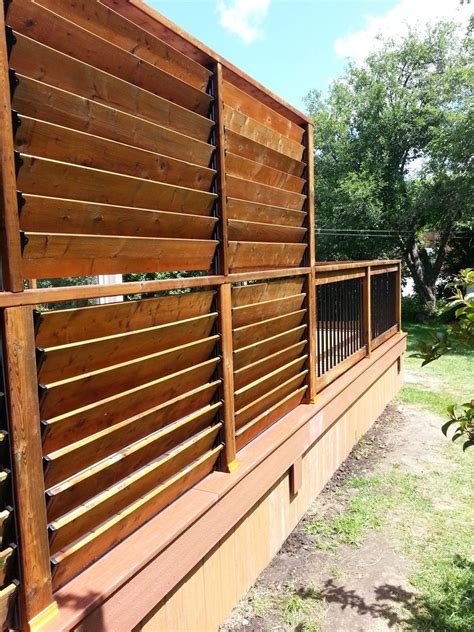 Louvered Privacy Wall Deck Layjao Backyard Privacy Screen Privacy