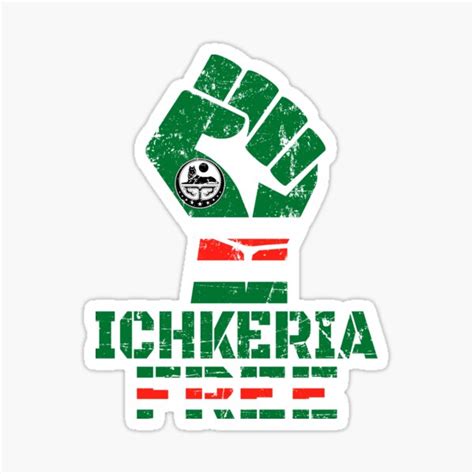 "ICHKERIA FREE - ICHKERIA FLAG" Sticker for Sale by TravelHappiness ...