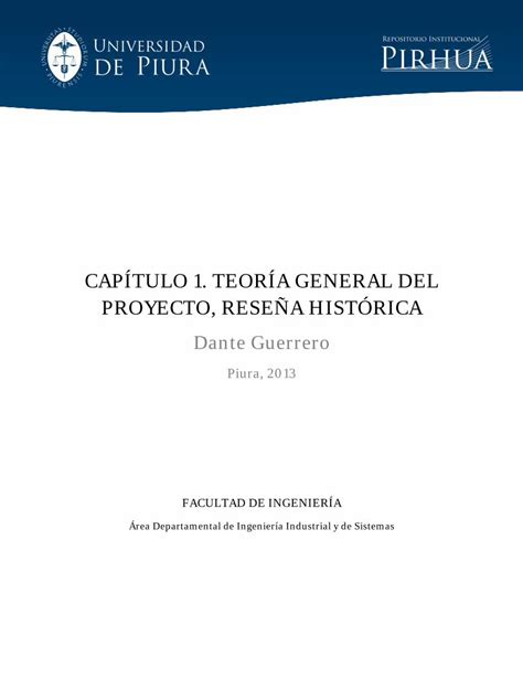 Pdf Cap Tulo Teor A General Del Proyecto Rese A Hist Rica