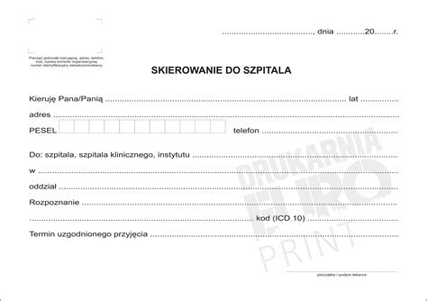 Skierowanie Do Szpitala Druczki A5 80 Kartek 104 Cena Opinie