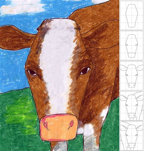 In Your Face Cow Drawing - Art Projects for Kids