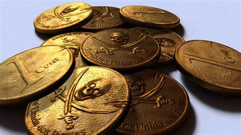 Free Gold Pirate Coin D Model