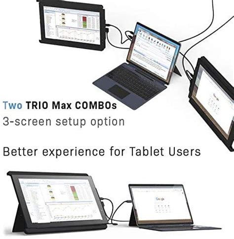 Trio Max Portable Monitor For Laptop With Kickstand Combo Dual Or