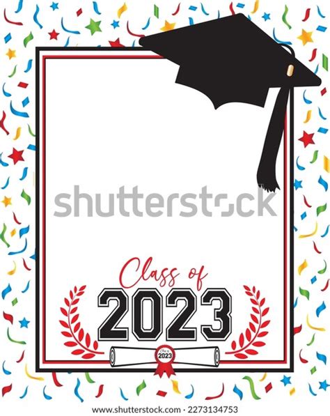 Colorful Graduation Background Template Class 2023 Stock Vector ...