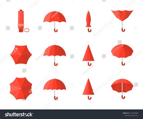 Red Umbrella Icon Flat Design Royalty Free Stock Vector 1010465890