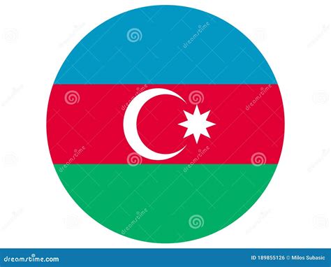 Bandeira Circular Do Azerbaij O Sobre Fundo Branco Ilustra O Do Vetor