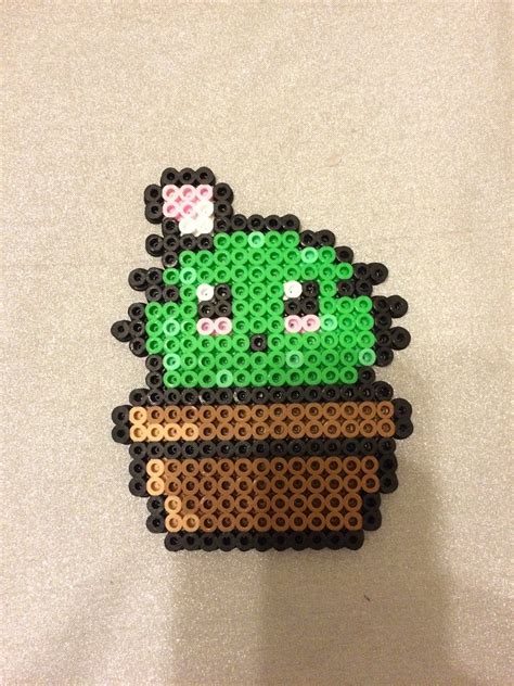 Perler Cute Cactus By Blastofserenity Perler Bead Ornaments Pattern