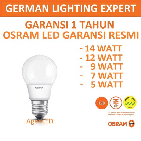 Jual OSRAM Lampu LED 5W 7W 9W 12W 14W Bohlam White 5 7 9 12 14 Watt