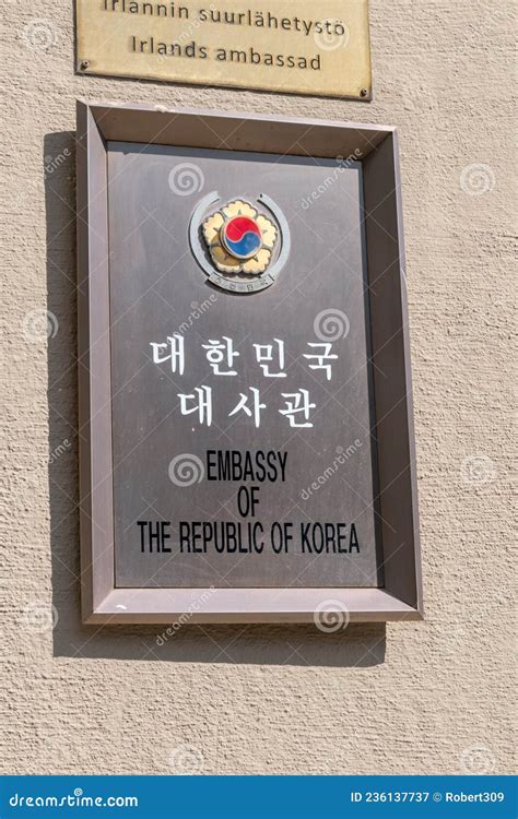 Emblem and Sign of Embassy of the Republic of Korea Editorial ...