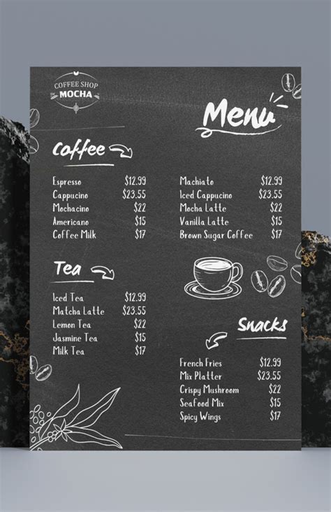 Coffee Shop Menu, Restaurant Menu, and Fast Food Restaurant Menu With a ... 