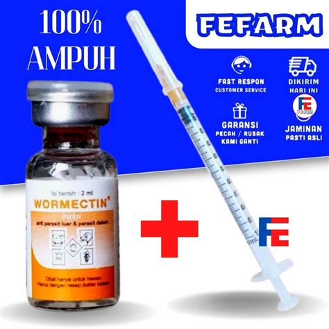 Wormectin Ml Obat Scabies Gudik Jamur Parasit Hewan Fefarm Lazada