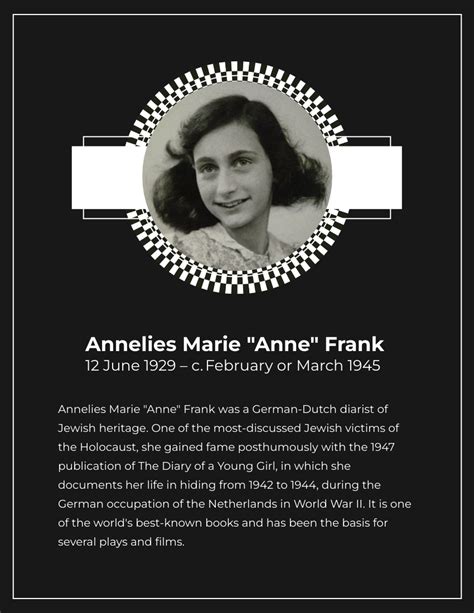 Anne Frank Biography | Biography Template