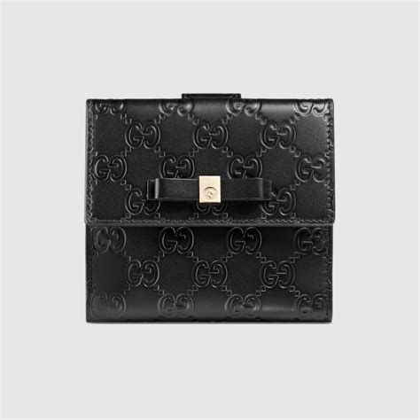 Bow Gucci Signature Wallet Gucci Womens Small Wallets 406925cwc1g1000