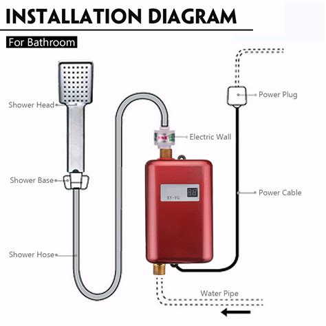 V Kw Lcd Electric Tankless Instant Hot Water Heater For Bathroom Kitchen Sink Faucet
