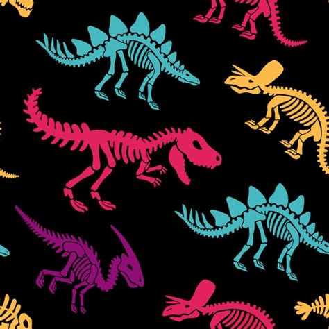 Esqueletos de dinosaurios fósiles de patrones sin fisuras camiseta