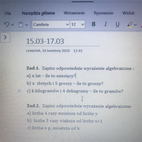 Mam to na ocene na jutro proszę o pomoc Brainly pl