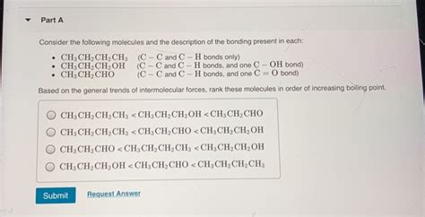 Solved Part A Consider The Following Molecules And The Chegg