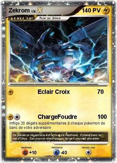 Pokémon Zekrom 5554 5554 Eclair Croix Ma carte Pokémon